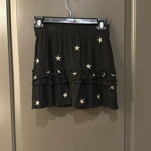 Womens black skirt with gold stars